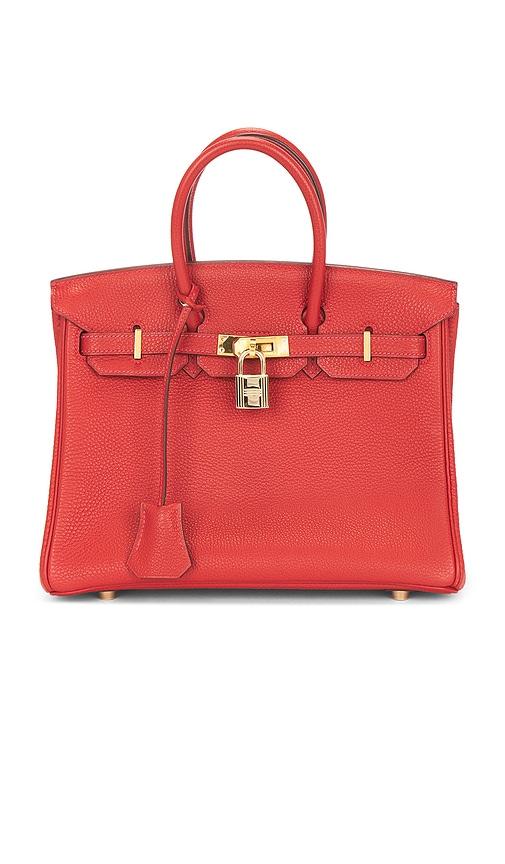 fwrd renew hermes togo birkin 25 retourne handbag in red.