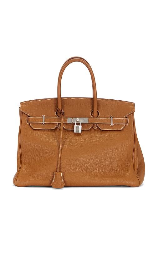 fwrd renew hermes togo birkin 35 handbag in brown.