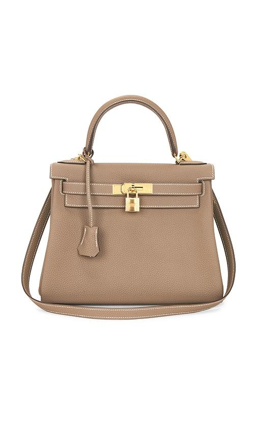 fwrd renew hermes togo kelly 28 handbag in taupe.
