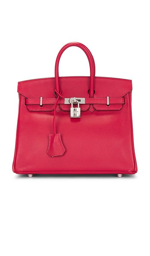 fwrd renew hermes veau epsom birkin 25 handbag in red.