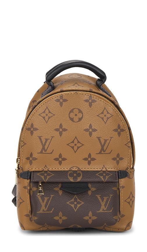 fwrd renew louis vuitton monogram palm springs nm mini backpack in beige.