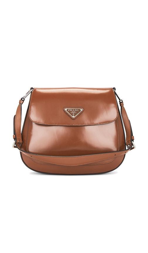 fwrd renew prada cleo shoulder bag in brown.