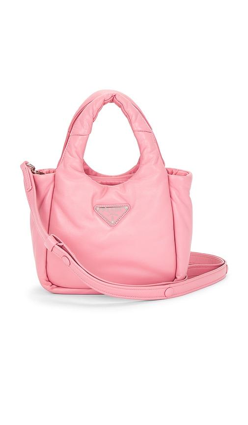 fwrd renew prada padded mini handbag in pink.