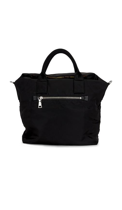 fwrd renew prada reversible camouflage handbag in black,green.