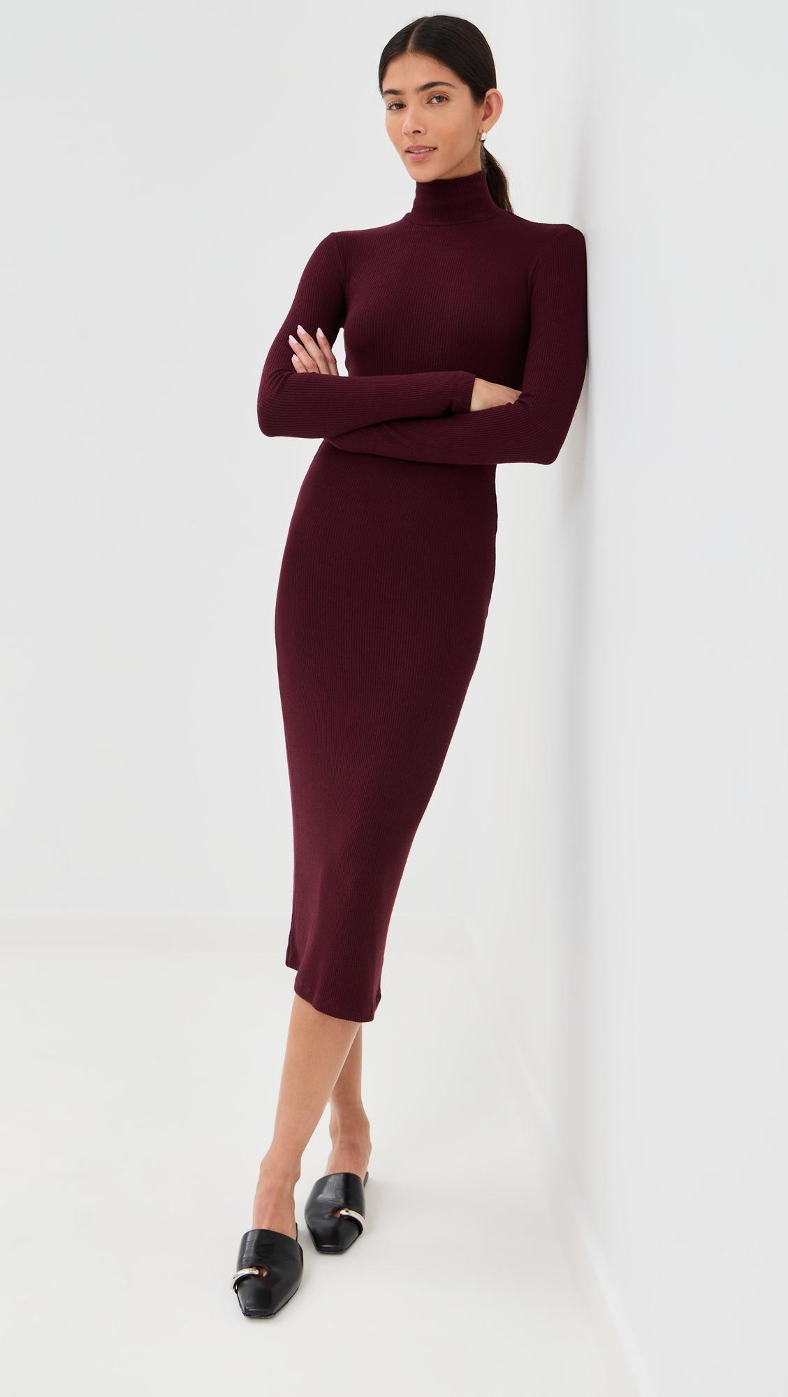 gab turtleneck rib dress