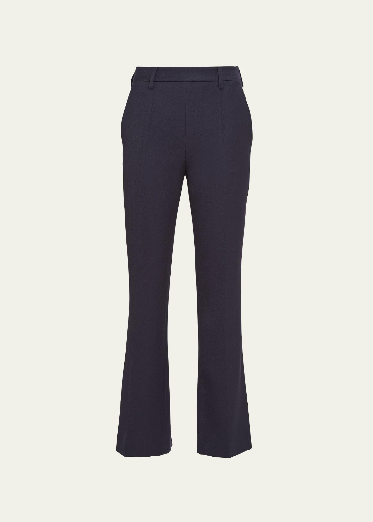 gabardine flared ankle trousers