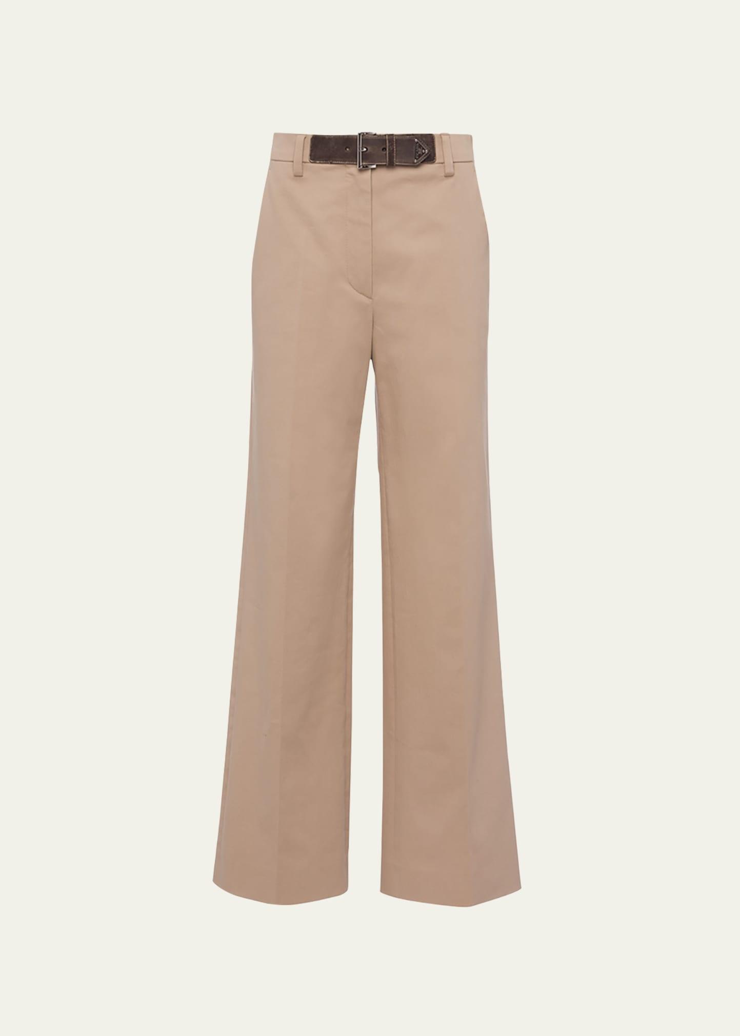 gabardine wideleg belted pants