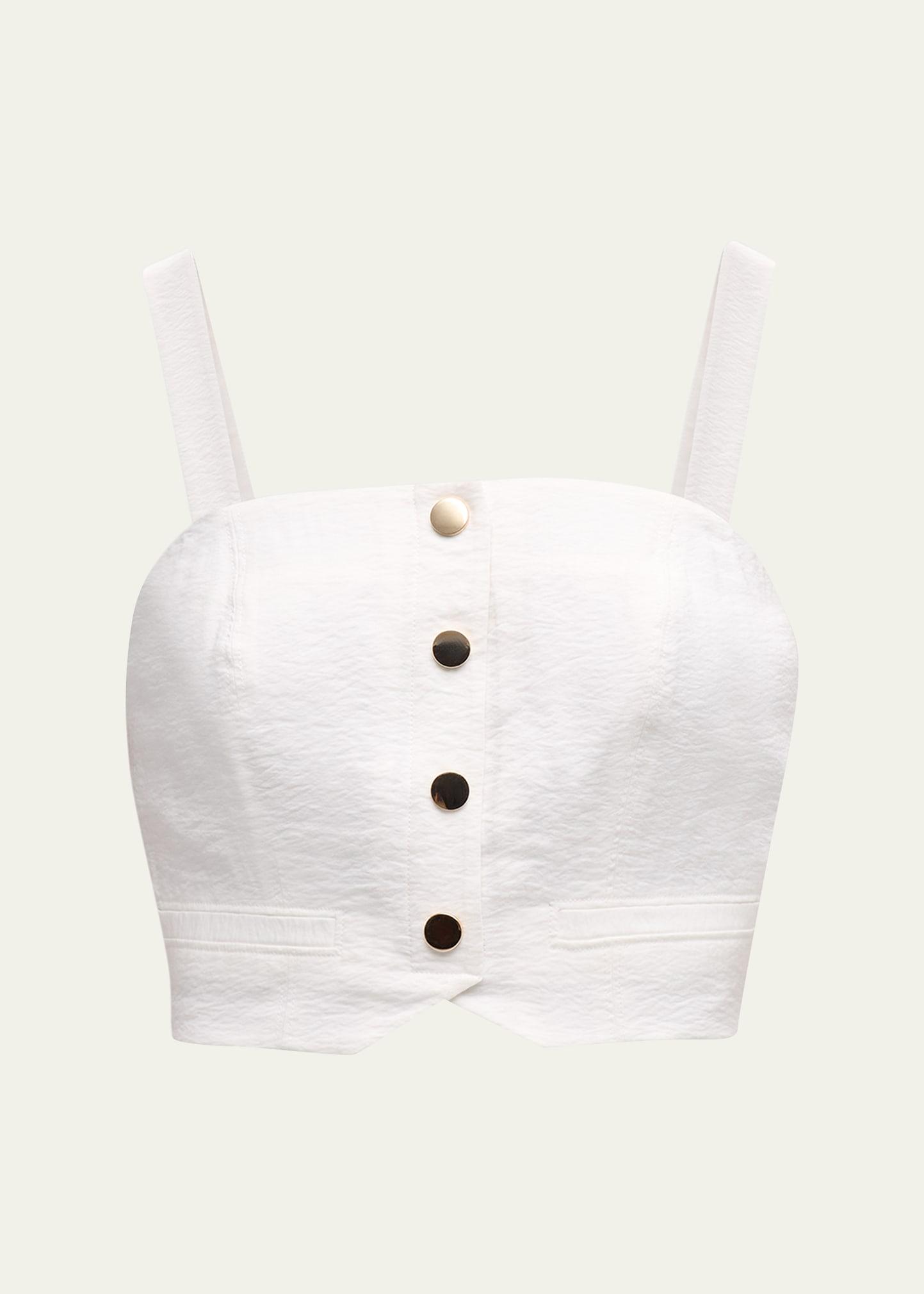 gabi button-front crop top