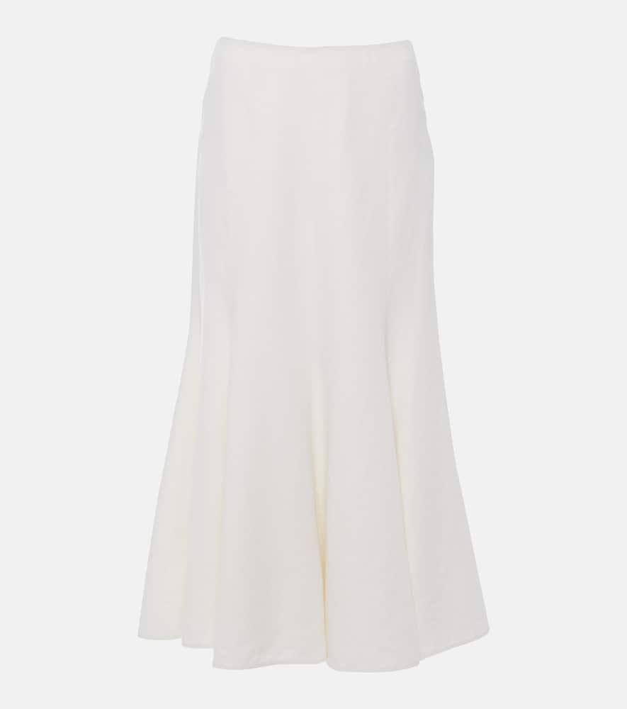 gabriela hearst amy linen, wool and silk midi skirt