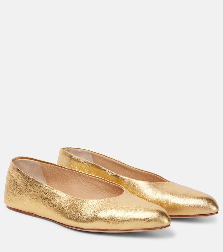 gabriela hearst andre metallic leather ballet flats