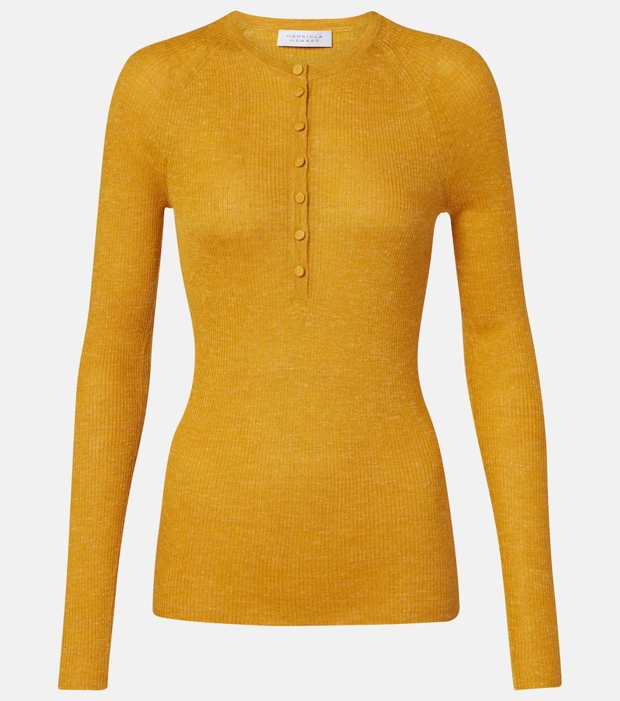 gabriela hearst anges cashmere, silk, and hemp henley shirt