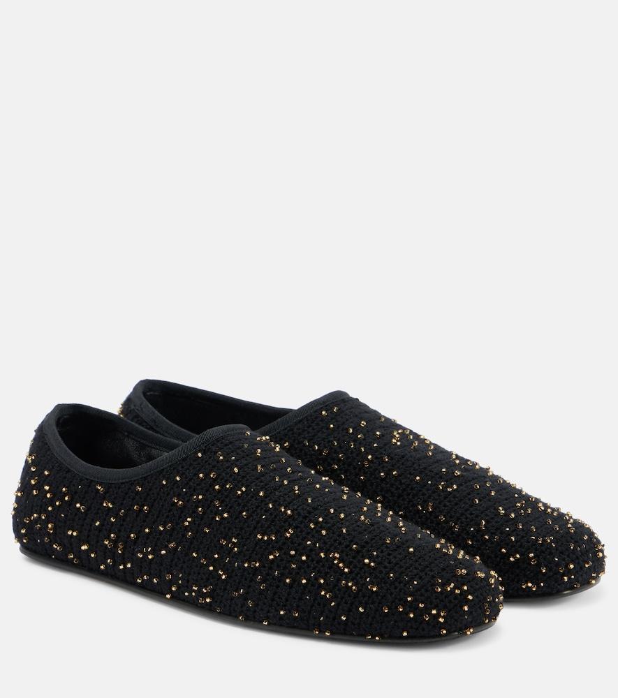 gabriela hearst aris embellished knitted ballet flats