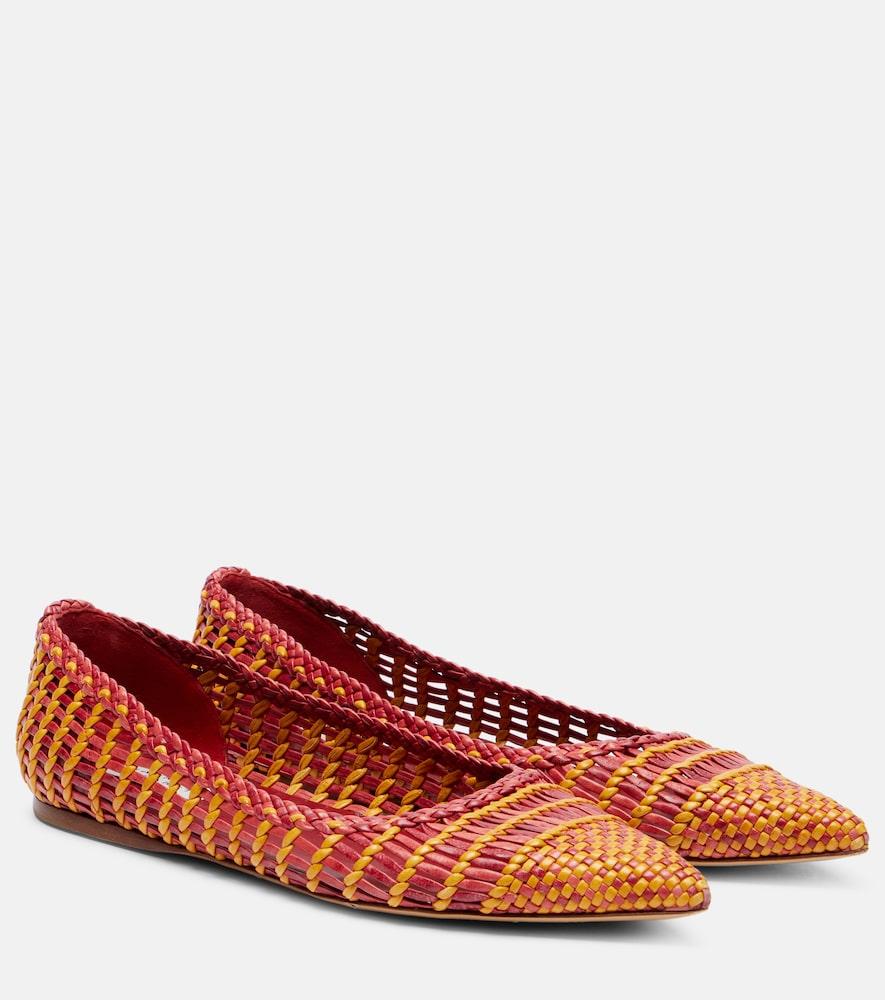 gabriela hearst aurora woven leather ballet flats