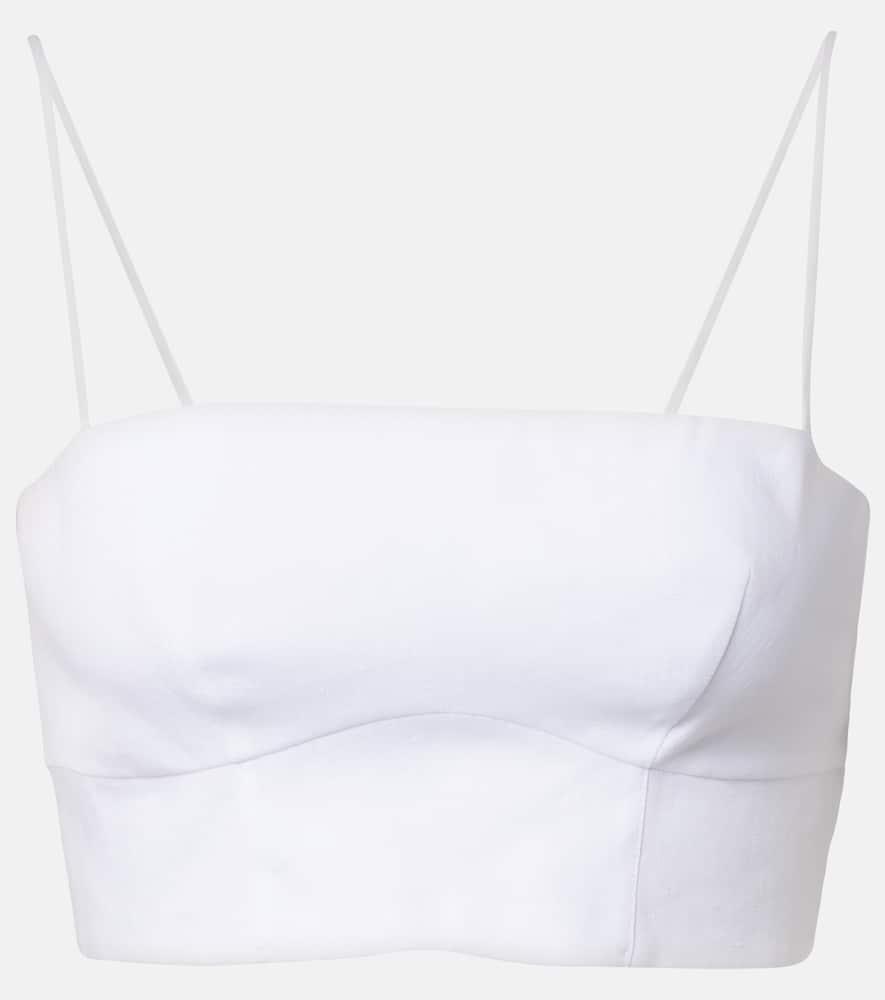 gabriela hearst blazie linen crop top