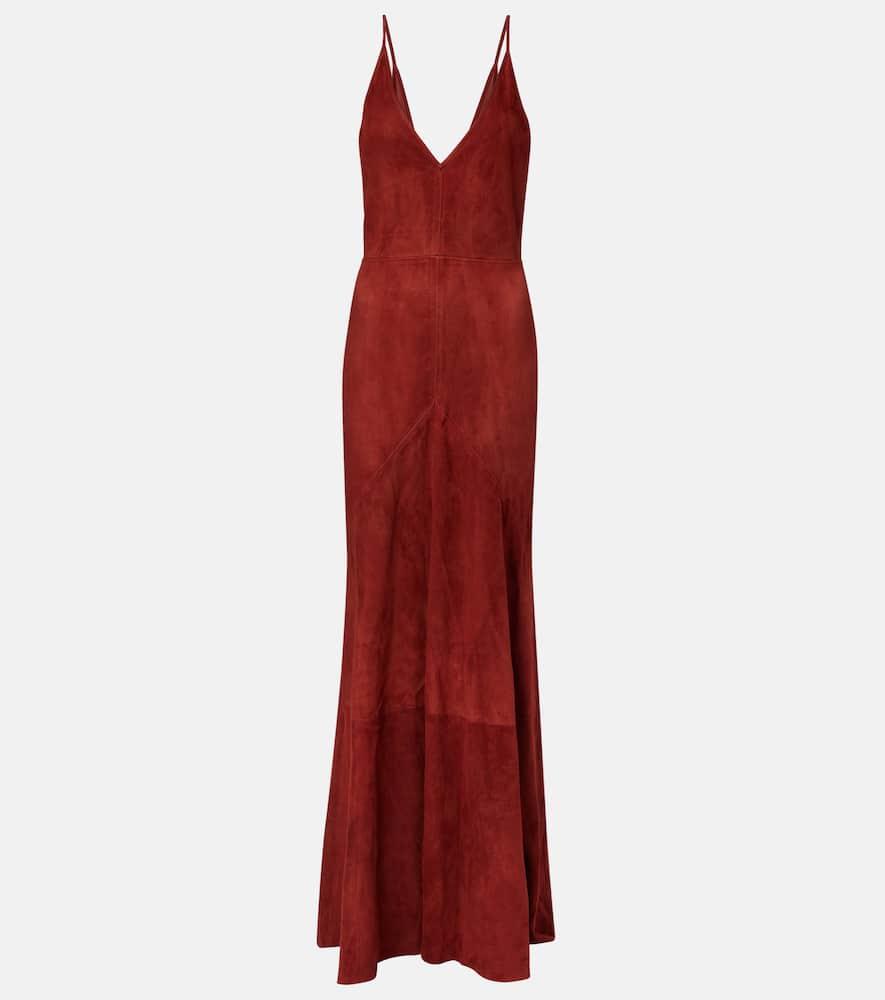 gabriela hearst brigita suede maxi dress