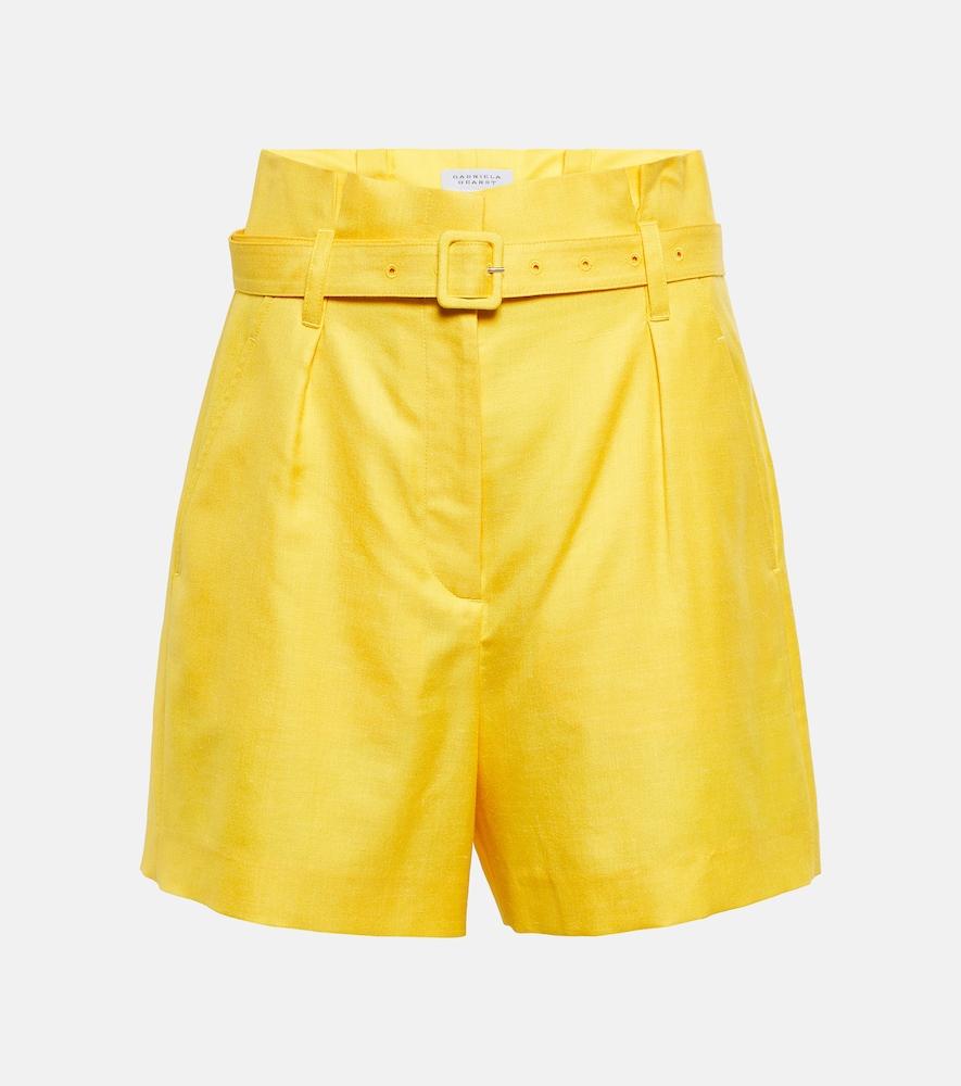 gabriela hearst claudio wool, silk, and linen shorts