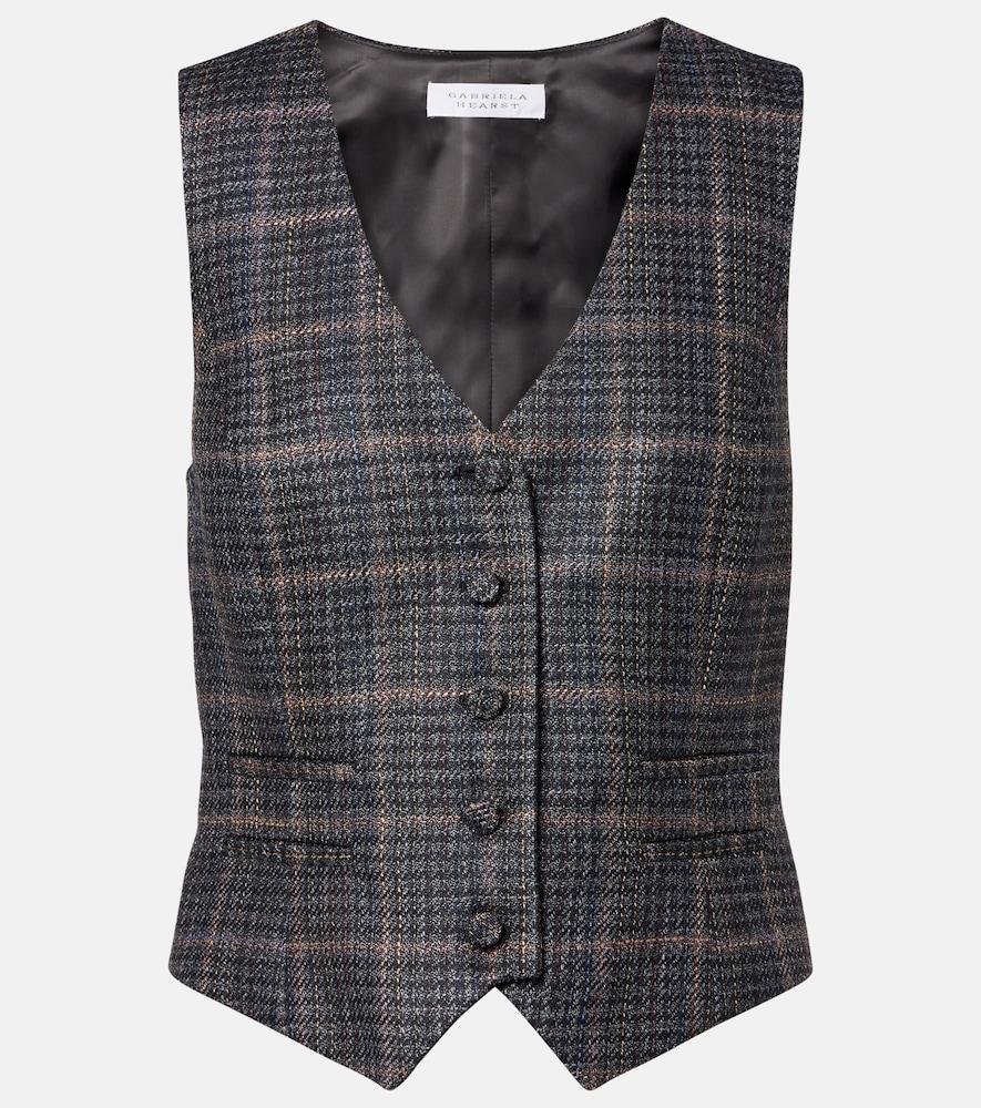 gabriela hearst coleridge checked wool and silk vest