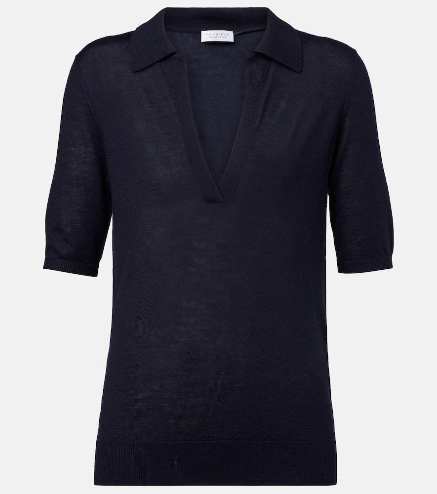 gabriela hearst frank cashmere and silk polo shirt