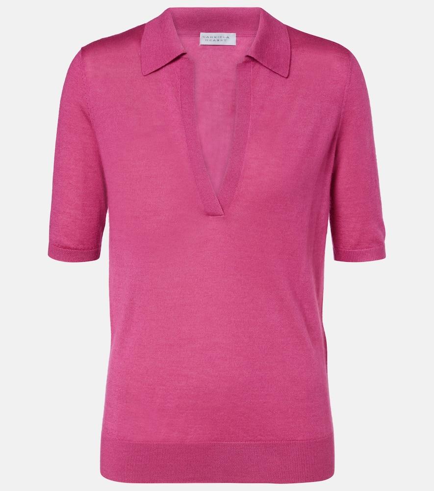 gabriela hearst frank cashmere and silk polo shirt