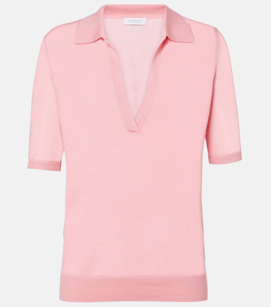 gabriela hearst frank cashmere and silk polo sweater