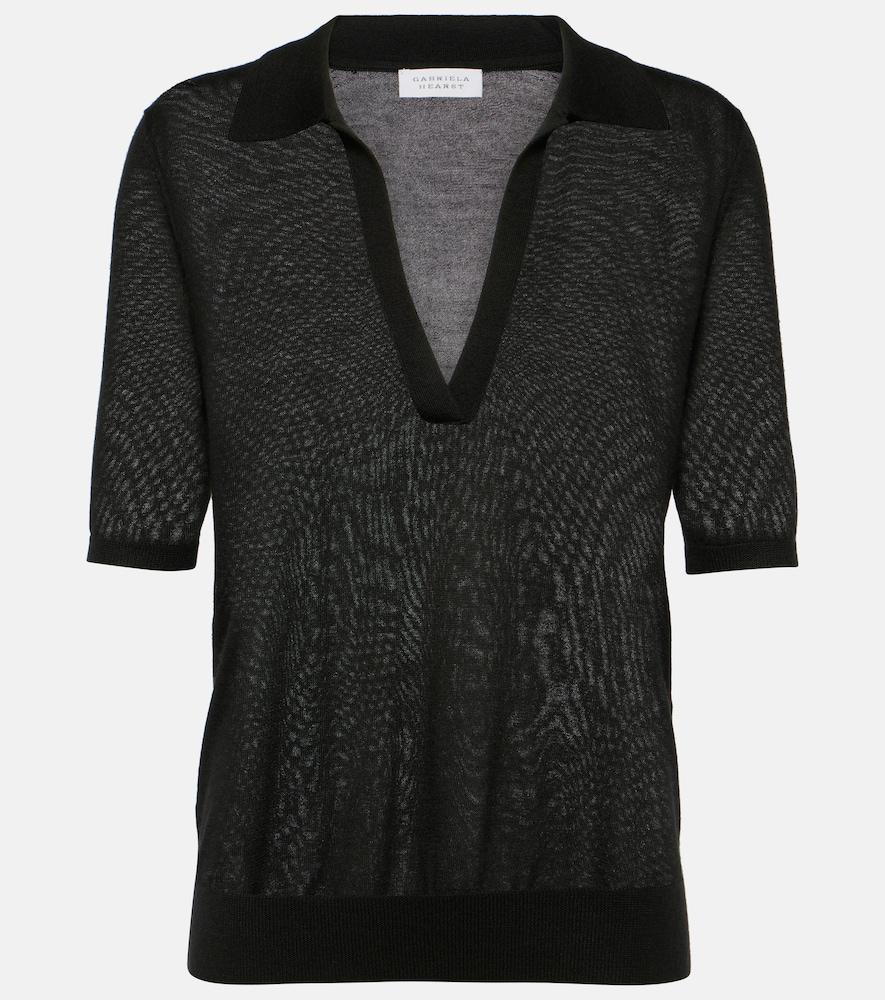 gabriela hearst frank cashmere and silk polo sweater