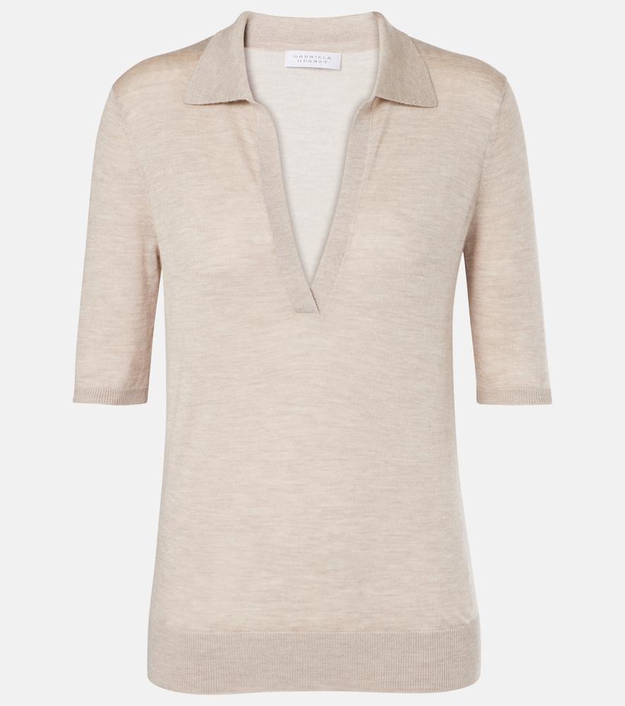 gabriela hearst frank cashmere and silk polo sweater