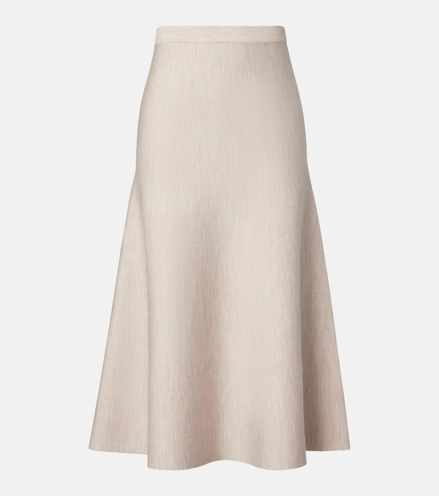 gabriela hearst freddie wool, cashmere, and silk midi skirt