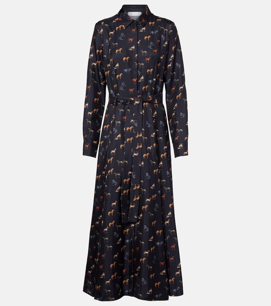 gabriela hearst galway belted silk shirt dress