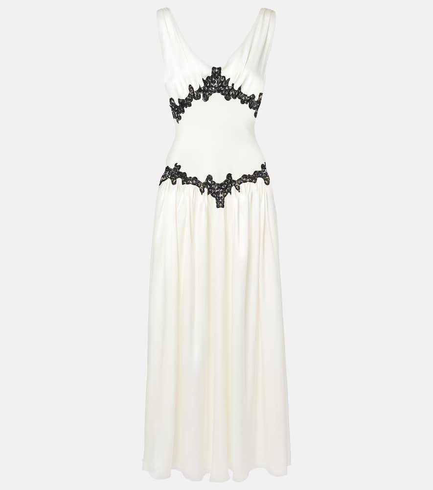 gabriela hearst highland embroidered silk and wool gown