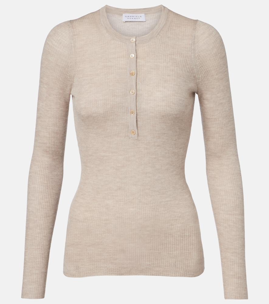 gabriela hearst julian cashmere and silk henley shirt