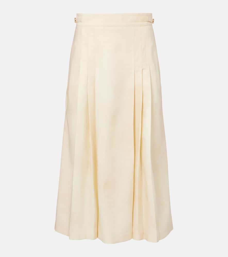 gabriela hearst lerna pleated virgin wool midi skirt