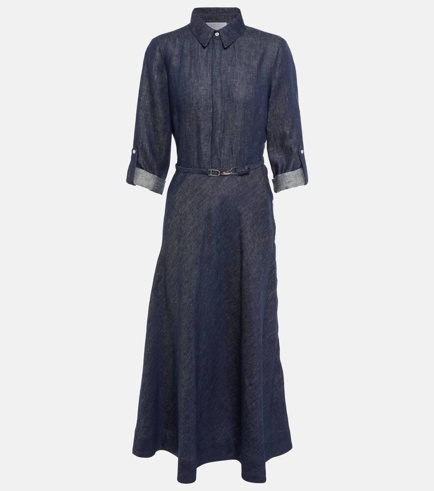 gabriela hearst marley denim midi dress