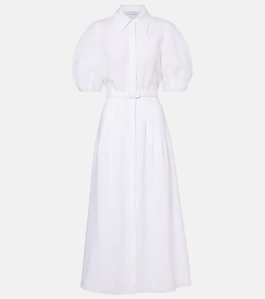 gabriela hearst maude belted linen shirt dress