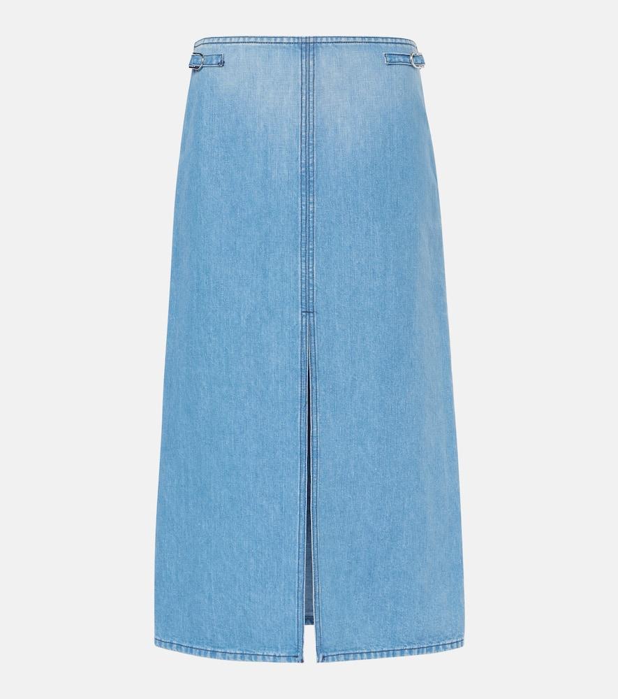 gabriela hearst morelos cotton and linen midi skirt