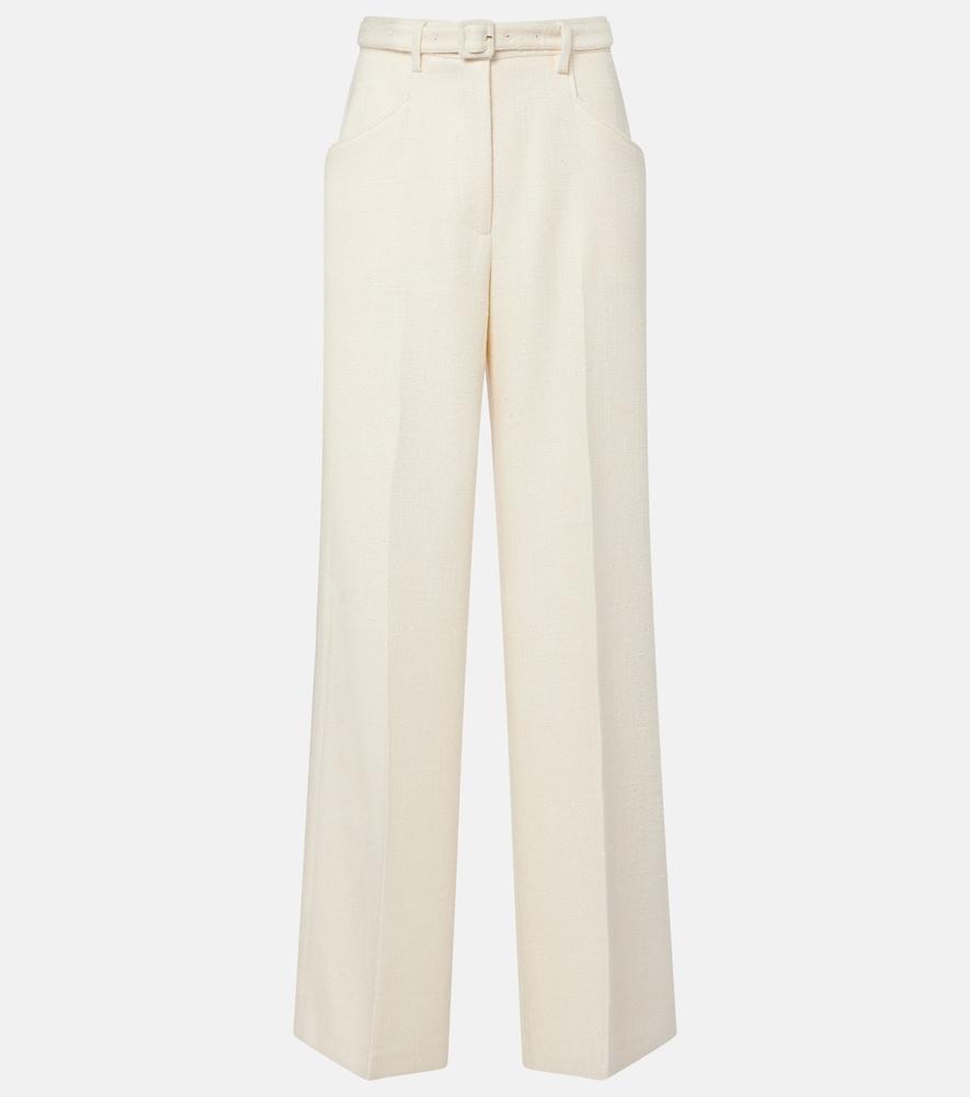 gabriela hearst norman belted silk and wool wide