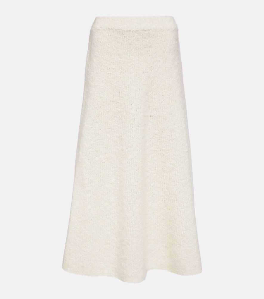 gabriela hearst pablo wool and silk bouclé midi skirt