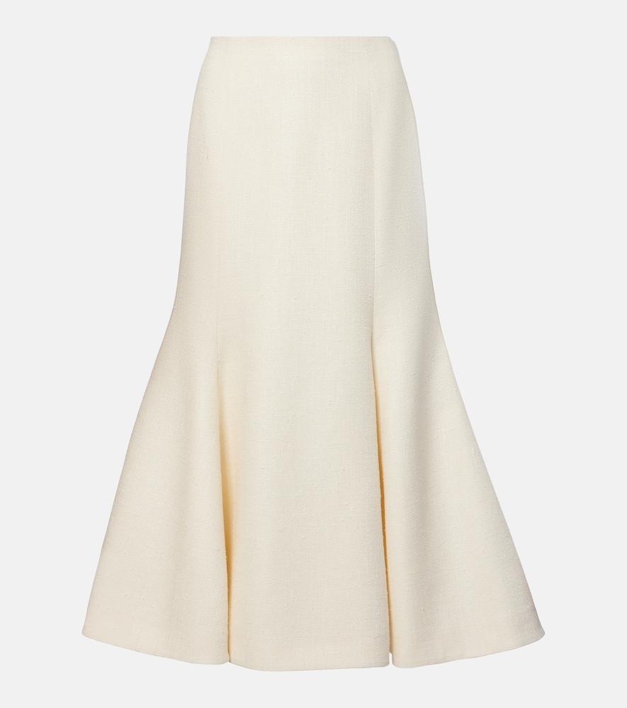 gabriela hearst patterson silk and wool midi skirt