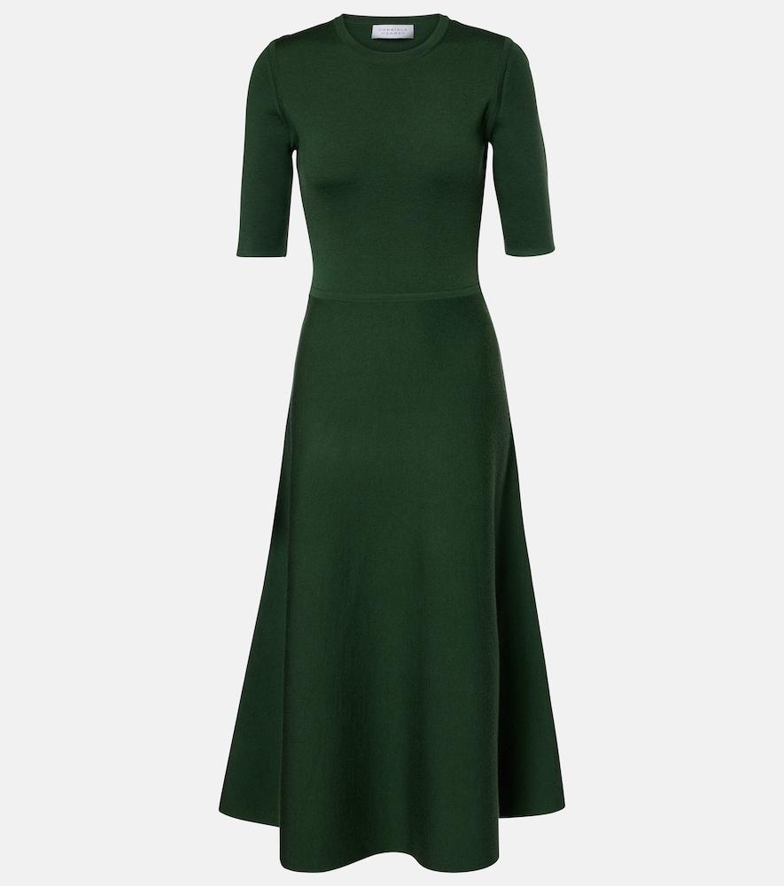gabriela hearst seymore wool, cashmere, and silk midi dress