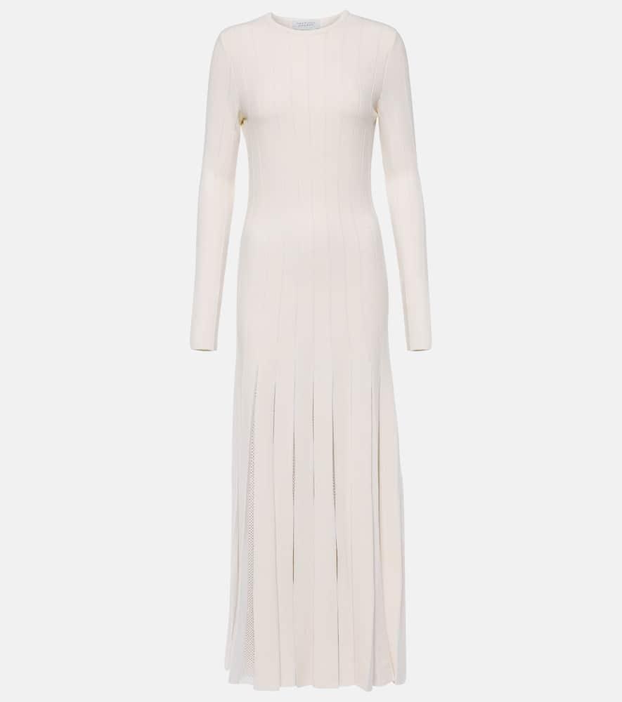 gabriela hearst walsh pleated wool and silk midi dress