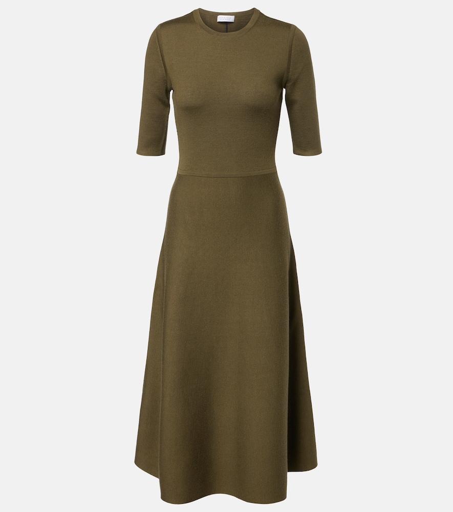 gabriela hearst wool, cashmere, and silk midi dress