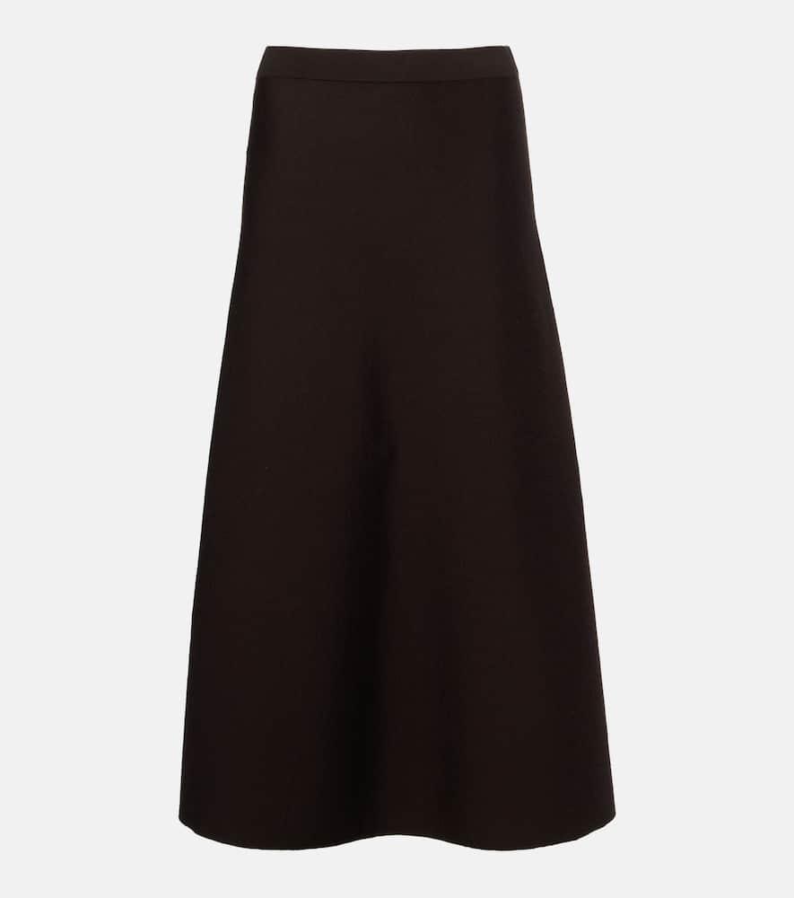 gabriela hearst wool, silk, and cashmere midi skirt