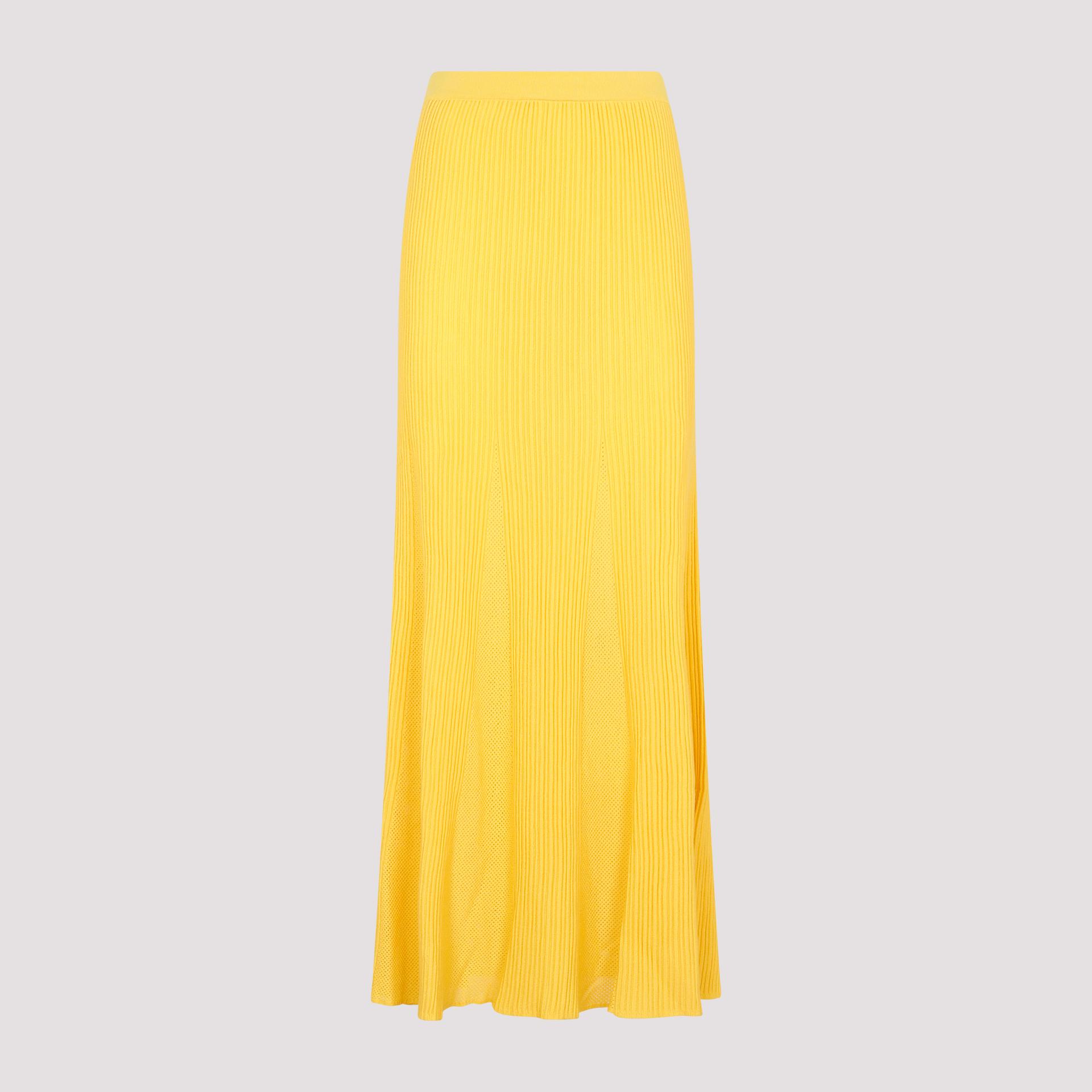 gabriela hearst wool eula skirt yellow & orange merino - women