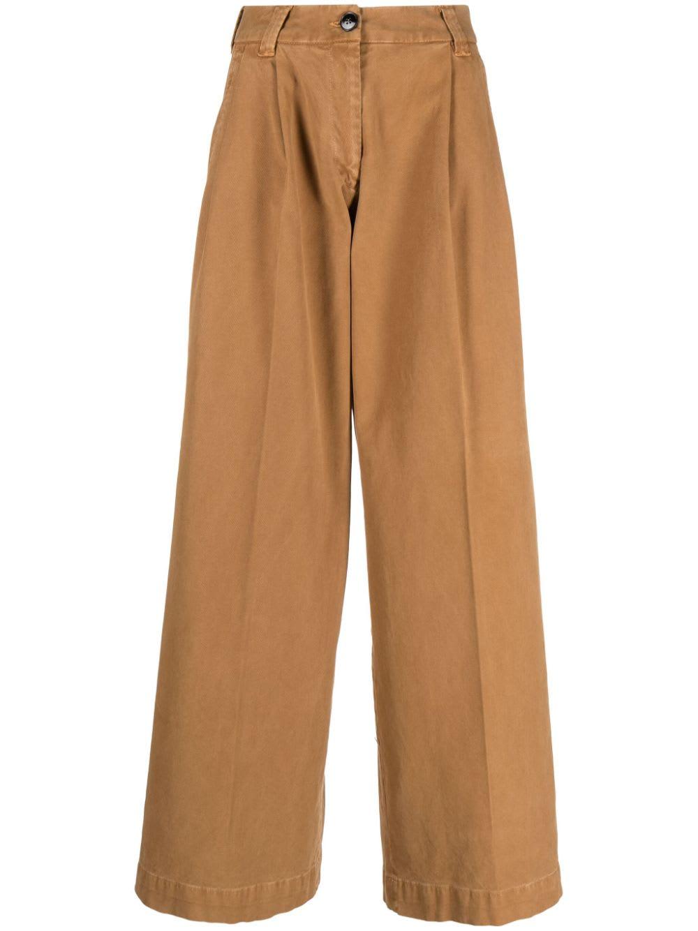 gabriele pasini wide leg cotton trousers