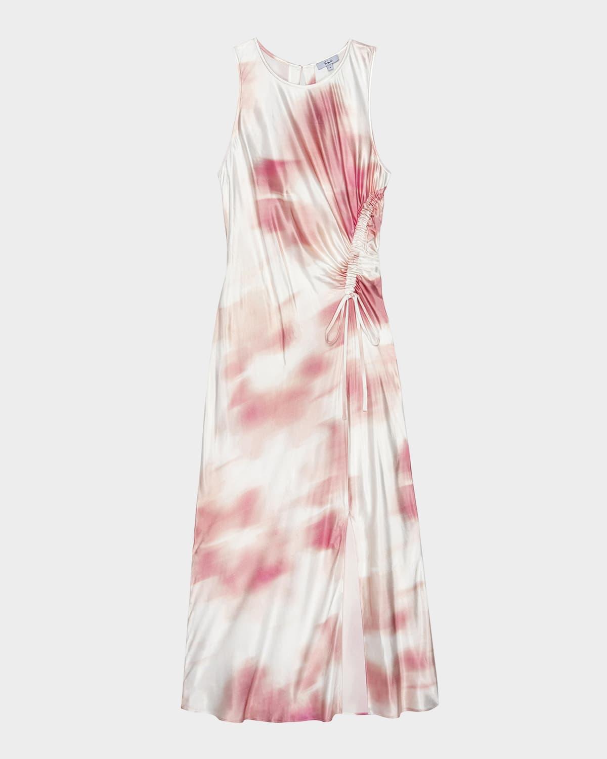 gabriella satin midi dress