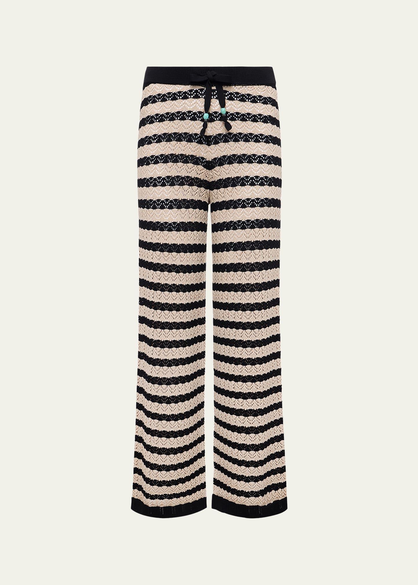 gaelle pointelle knit pants