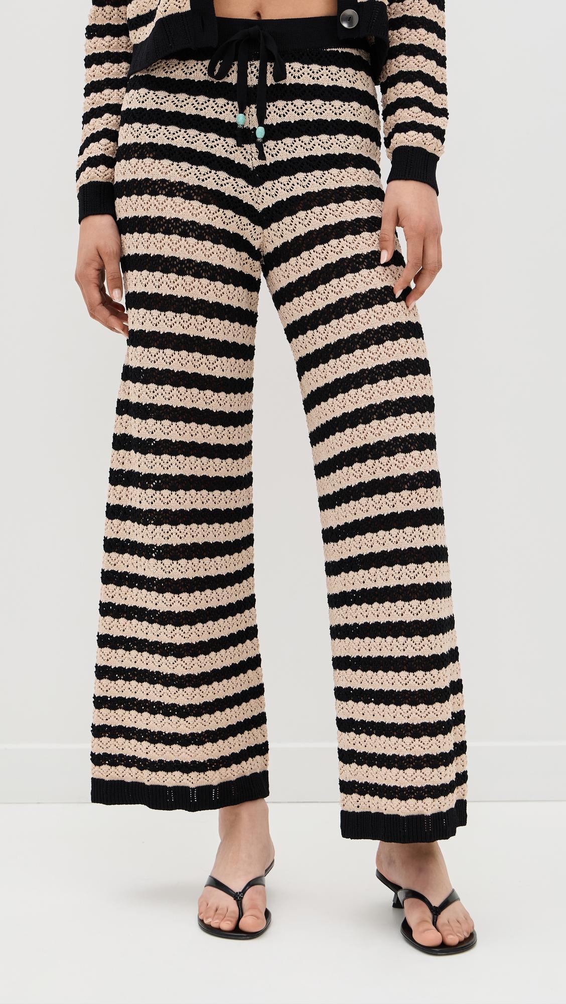 gaelle pointelle knit pants