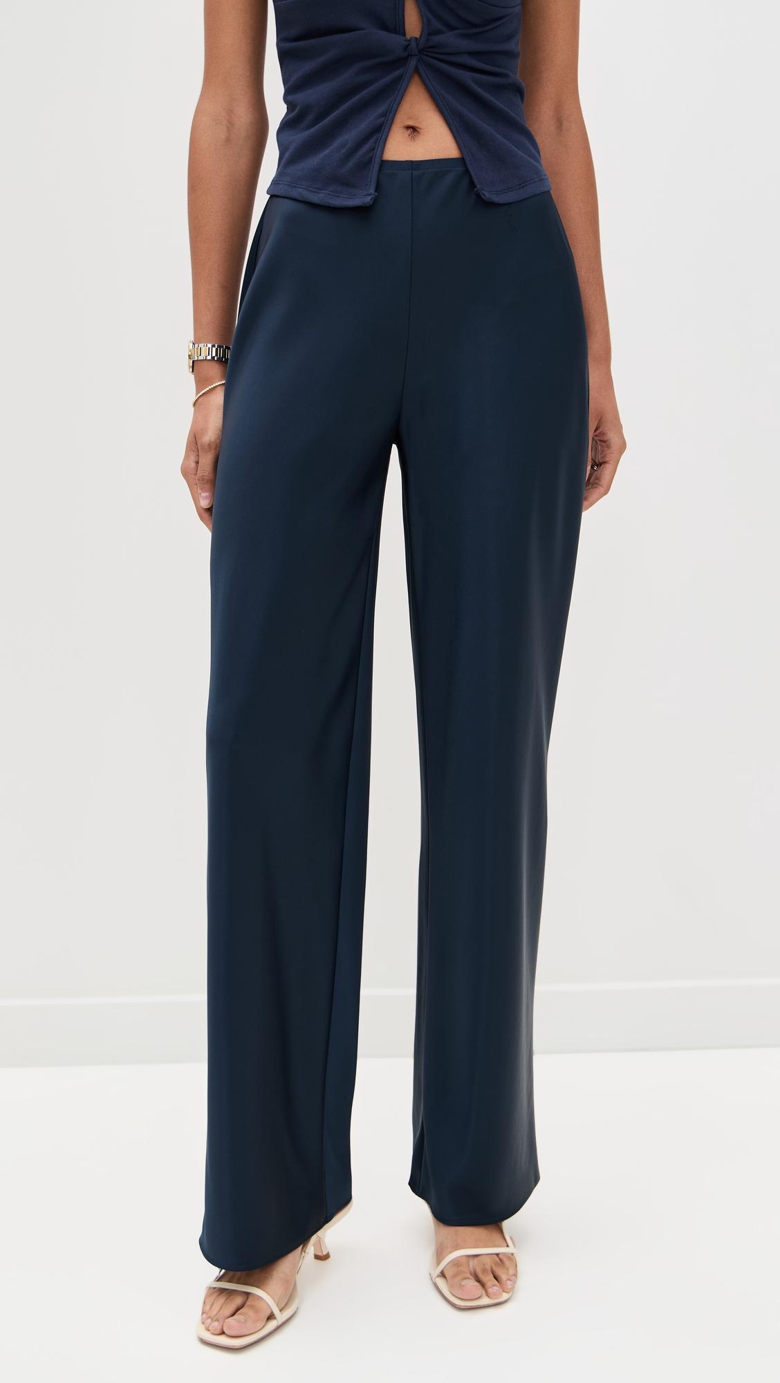gale satin mid rise bias pants