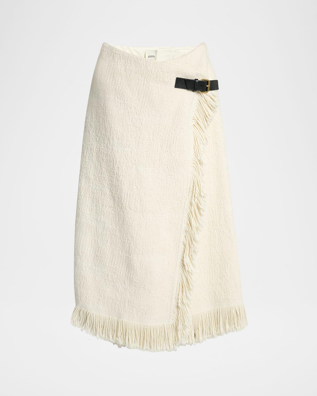 galla woven fringe-trim skirt