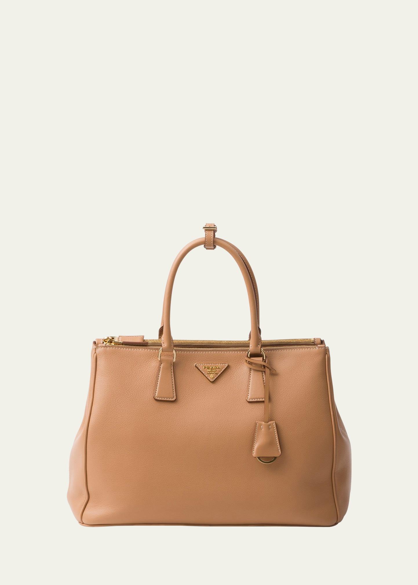 galleria large grain leather top-handle bag