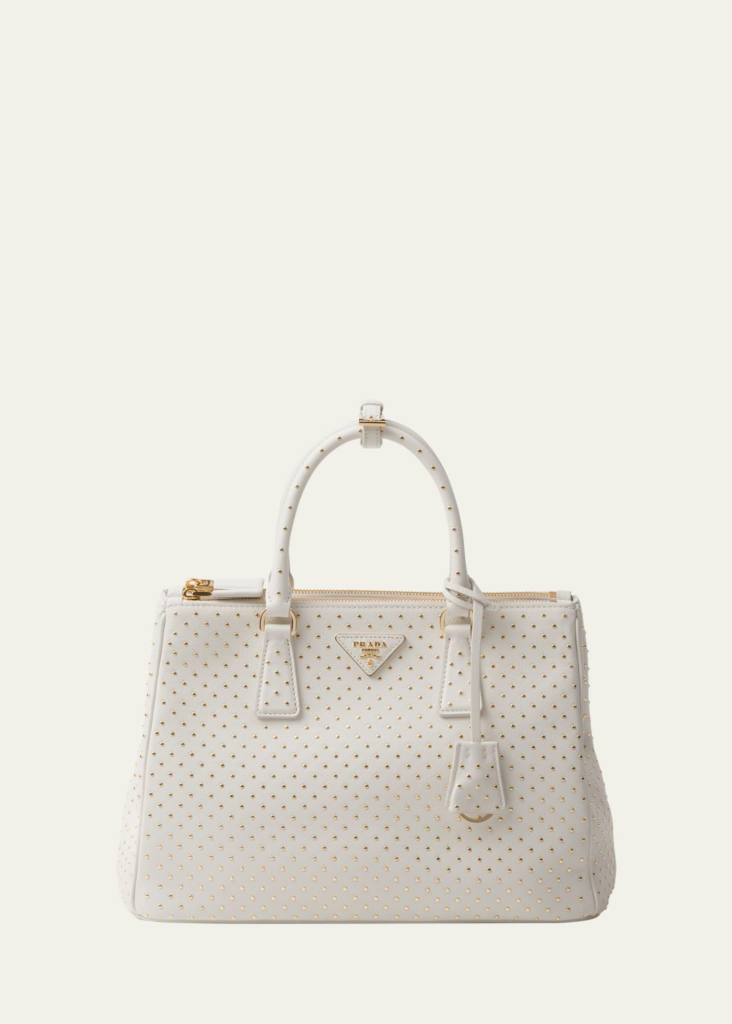 galleria large studded leather top-handle bag